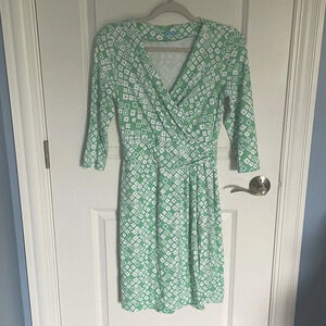 J McLaughlin Catalina faux wrap dress green 29455